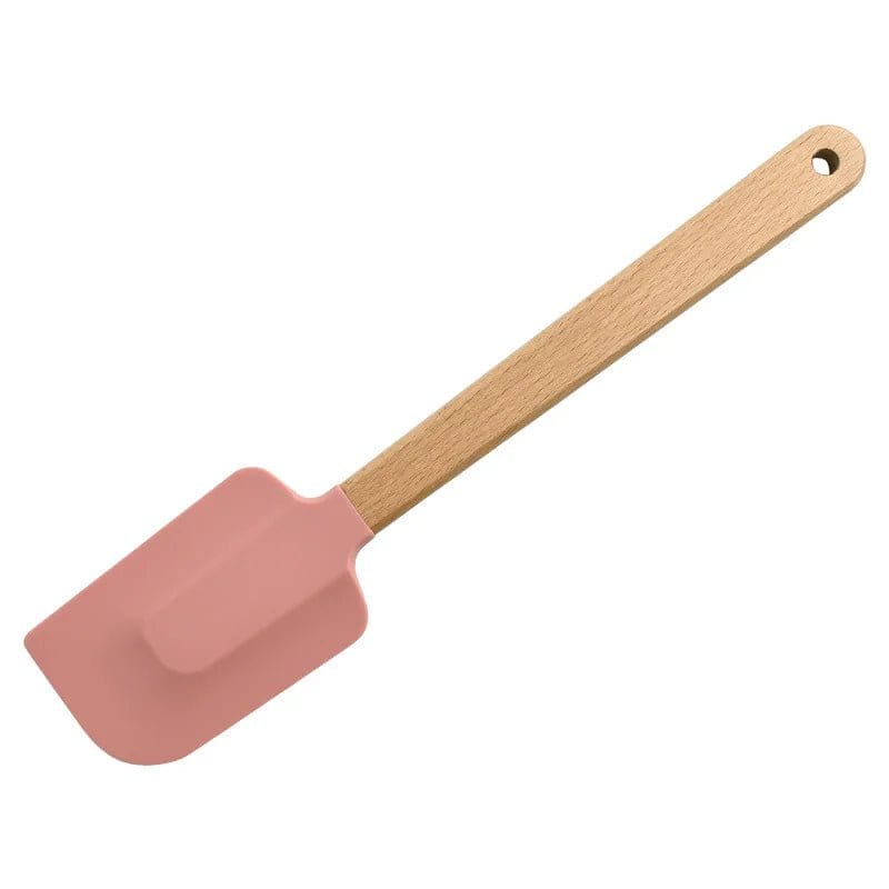 2Pcs/1Pcs Assorted colors Silicone Cream Spatula Non - Stick Pastry Blenders Wood Handle Chocolate Butter Baking Scraper Kitchen Cake Mixer - KitchenKlout