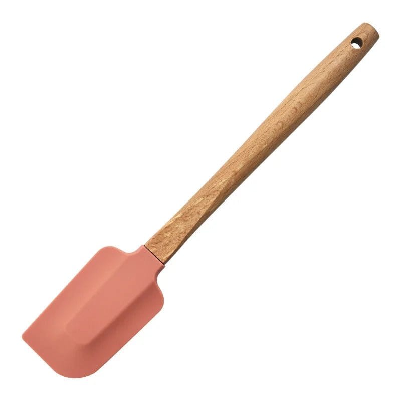 2Pcs/1Pcs Assorted colors Silicone Cream Spatula Non - Stick Pastry Blenders Wood Handle Chocolate Butter Baking Scraper Kitchen Cake Mixer - KitchenKlout