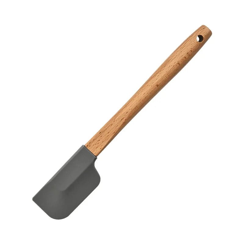 2Pcs/1Pcs Assorted colors Silicone Cream Spatula Non - Stick Pastry Blenders Wood Handle Chocolate Butter Baking Scraper Kitchen Cake Mixer - KitchenKlout