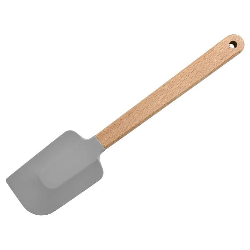 2Pcs/1Pcs Assorted colors Silicone Cream Spatula Non - Stick Pastry Blenders Wood Handle Chocolate Butter Baking Scraper Kitchen Cake Mixer - KitchenKlout
