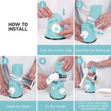 3-in-1 Stainless Steel Rotary Grater For Cheese and Vegetables