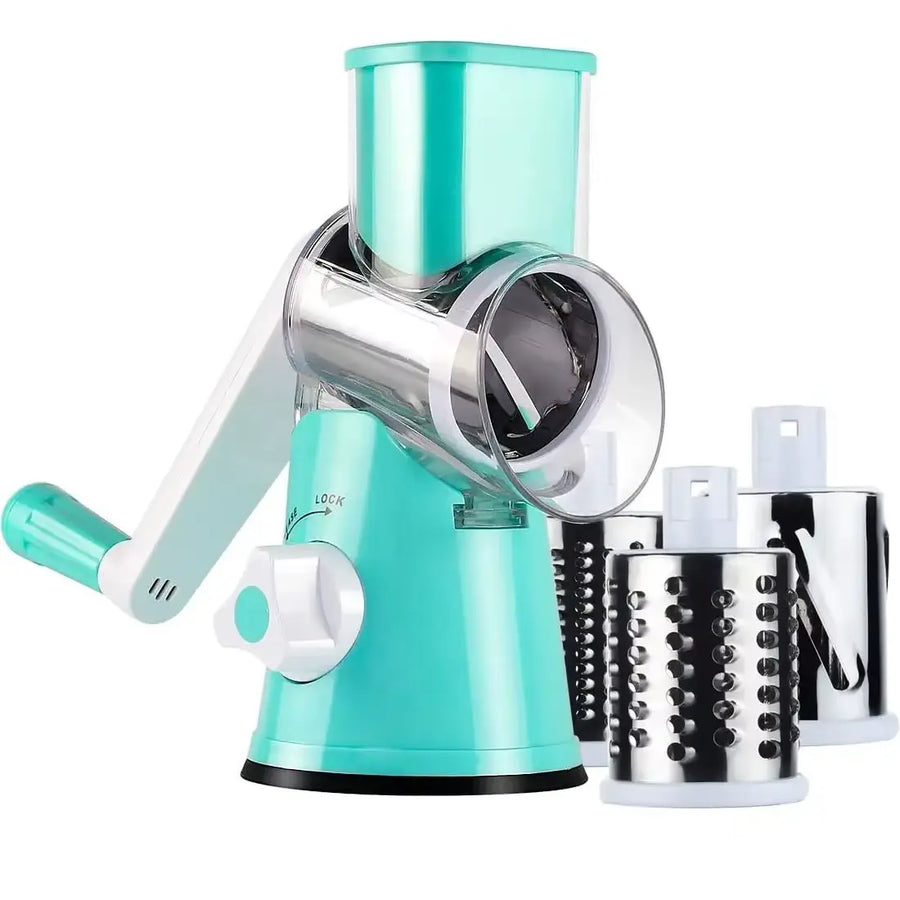 3-in-1 Stainless Steel Rotary Grater For Cheese and Vegetables