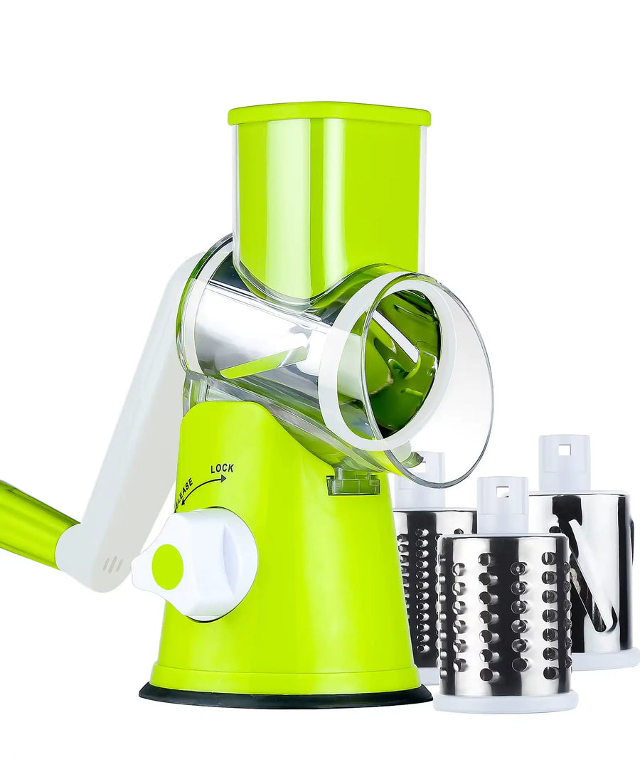 3-in-1 Stainless Steel Rotary Grater For Cheese and Vegetables