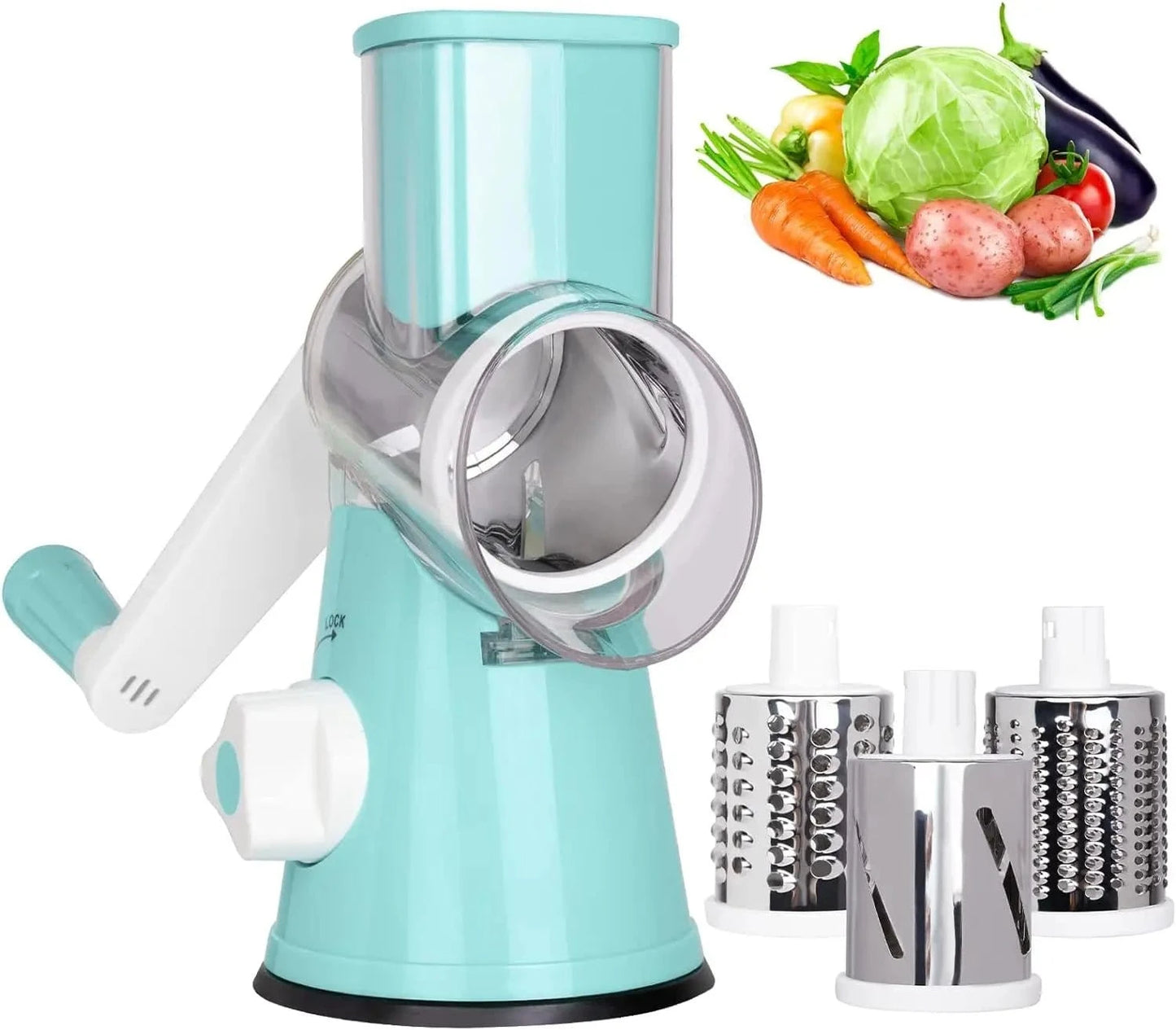3in1 Vegetable Slicer Multifunctional Rotary Handheld Grater - KitchenKlout
