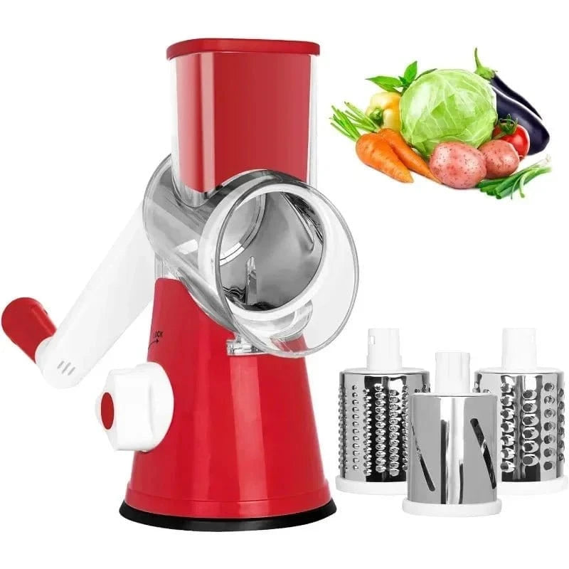 3in1 Vegetable Slicer Multifunctional Rotary Handheld Grater - KitchenKlout