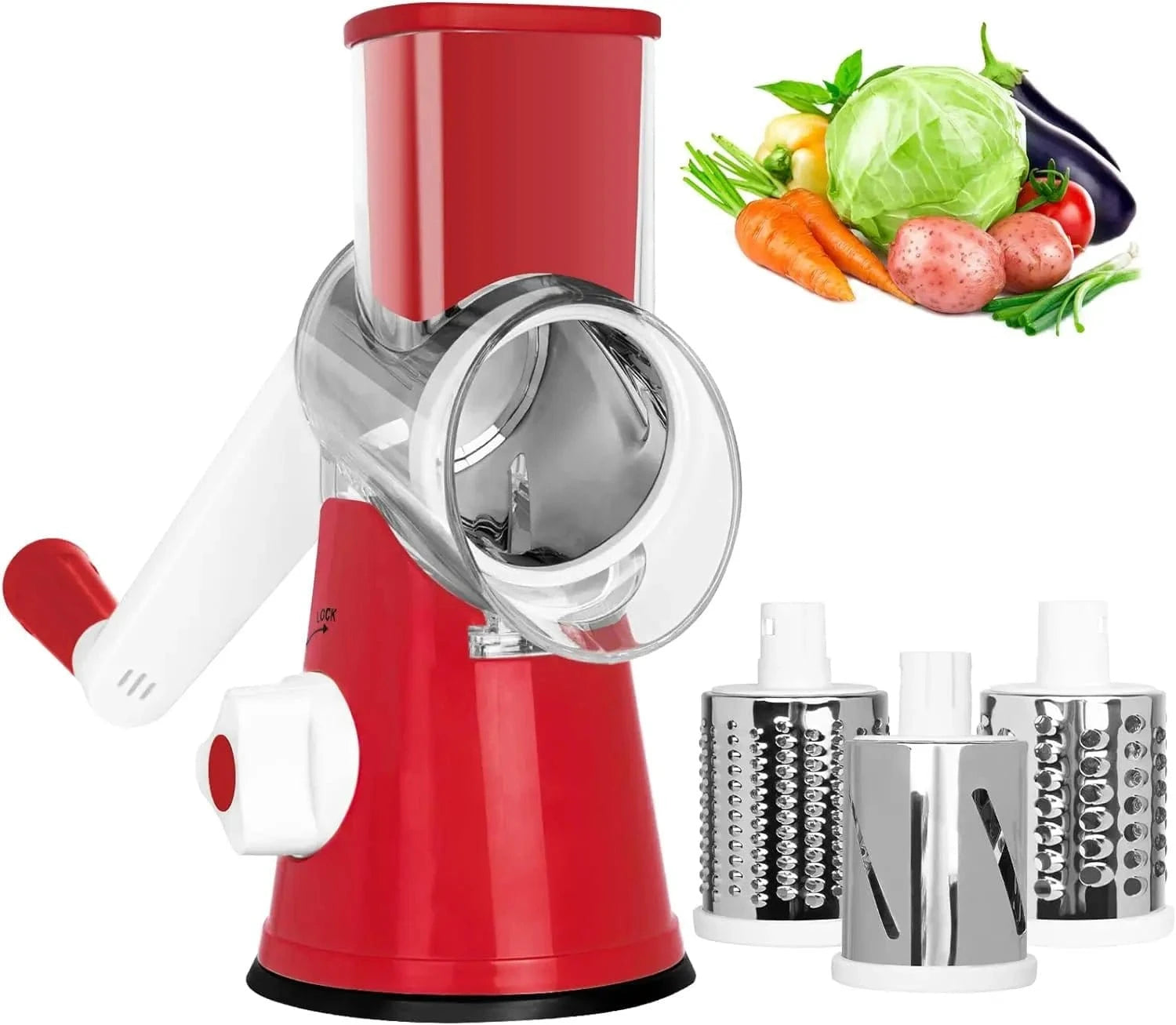 3in1 Vegetable Slicer Multifunctional Rotary Handheld Grater - KitchenKlout