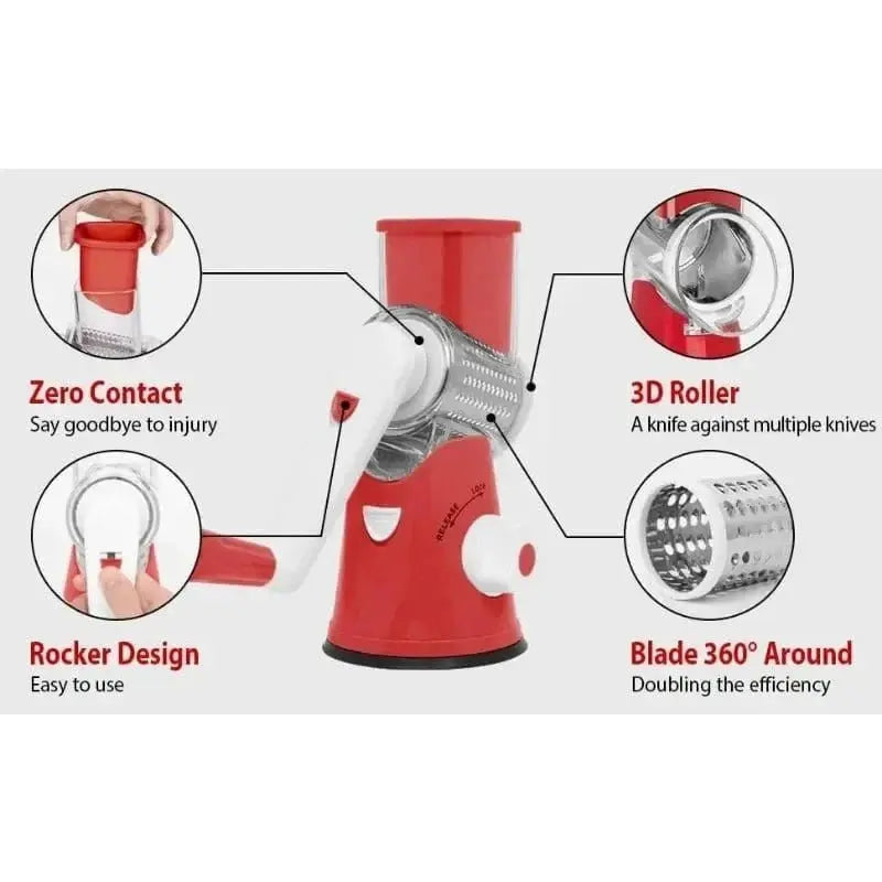3in1 Vegetable Slicer Multifunctional Rotary Handheld Grater - KitchenKlout