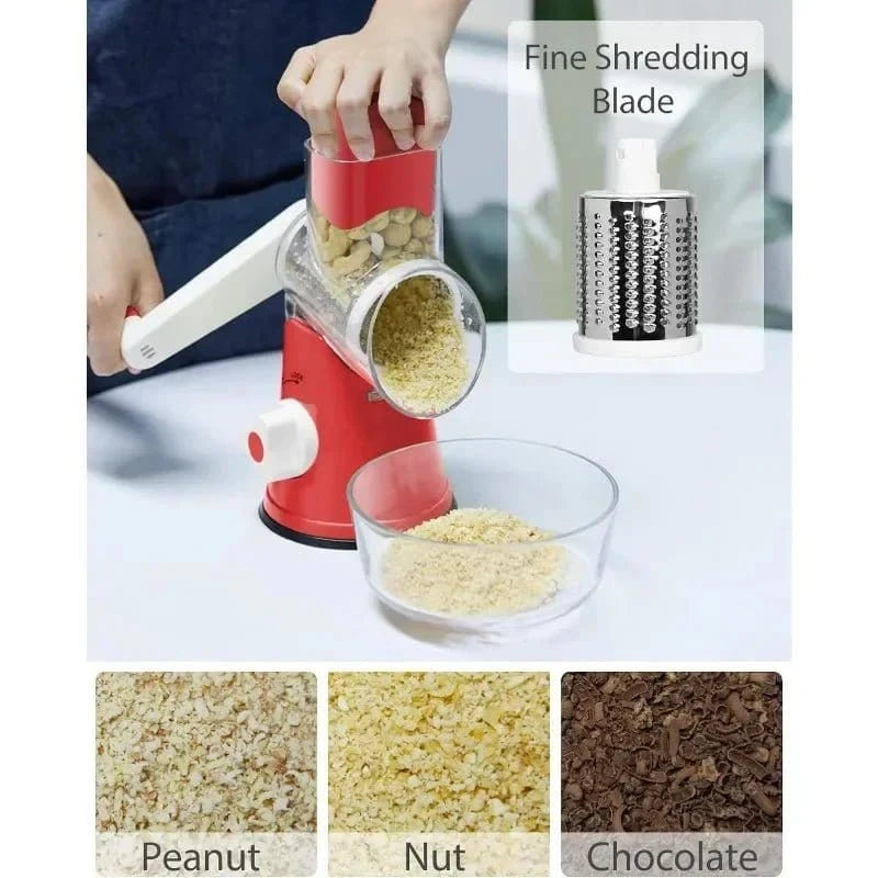3in1 Vegetable Slicer Multifunctional Rotary Handheld Grater - KitchenKlout