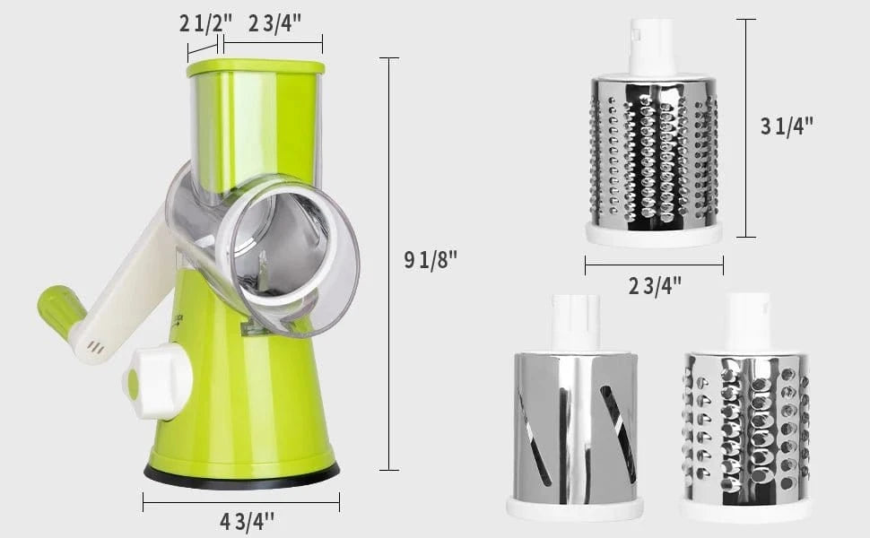 3in1 Vegetable Slicer Multifunctional Rotary Handheld Grater - KitchenKlout