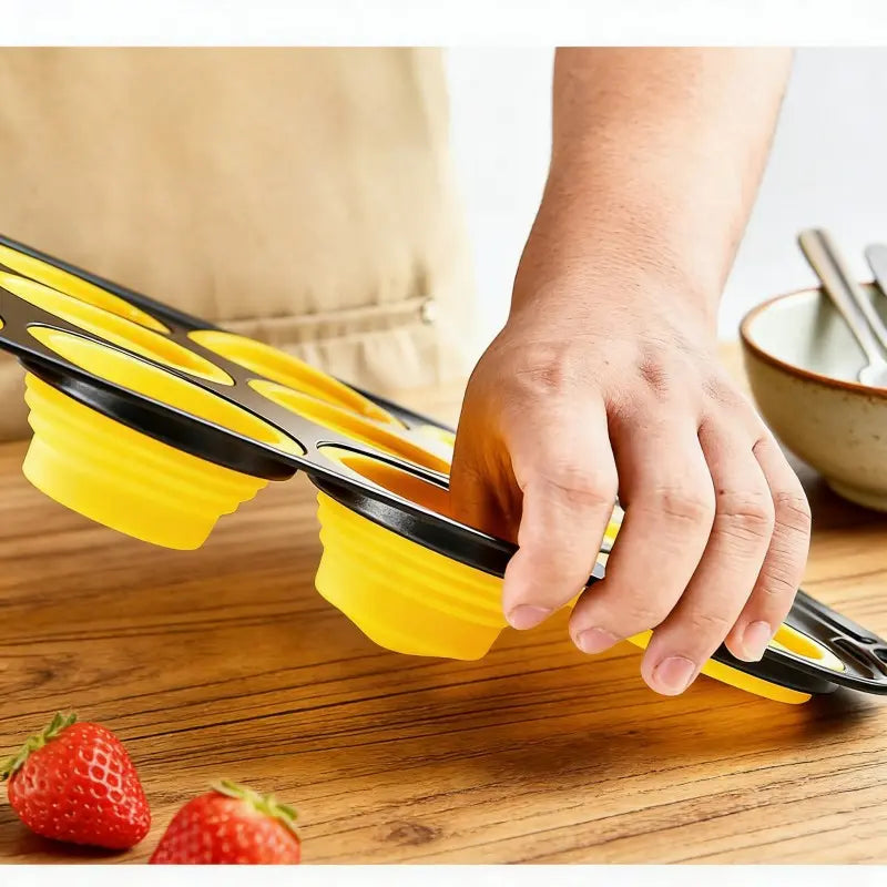 6-Cup Silicone Baking Pan | Non-Stick Cupcake & Muffin Pan | KitchenKlout Bakeware