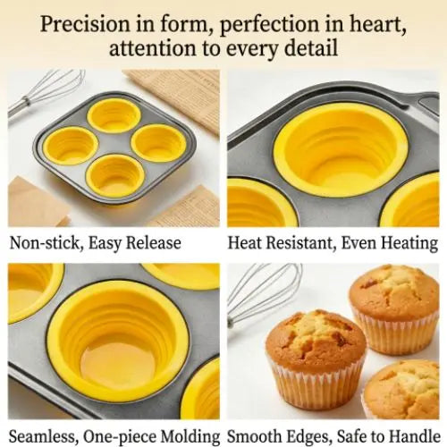 6-Cup Silicone Baking Pan | Non-Stick Cupcake & Muffin Pan | KitchenKlout Bakeware