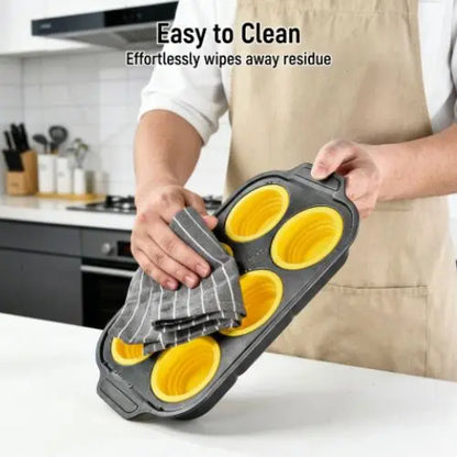 6-Cup Silicone Baking Pan | Non-Stick Cupcake & Muffin Pan | KitchenKlout Bakeware