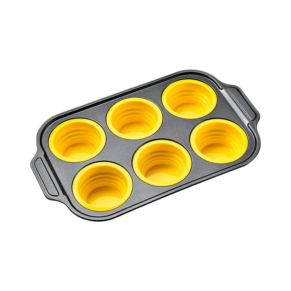 6-Cup Silicone Baking Pan | Non-Stick Cupcake & Muffin Pan | KitchenKlout Bakeware