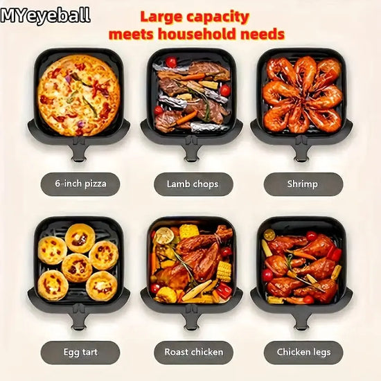 6.5QT MYEYEBALL Smart Air Fryer - Visual Touch Screen, Oil - Free Healthy Cooking, Multifunctional, Family - Sized, Fast, White - KitchenKlout
