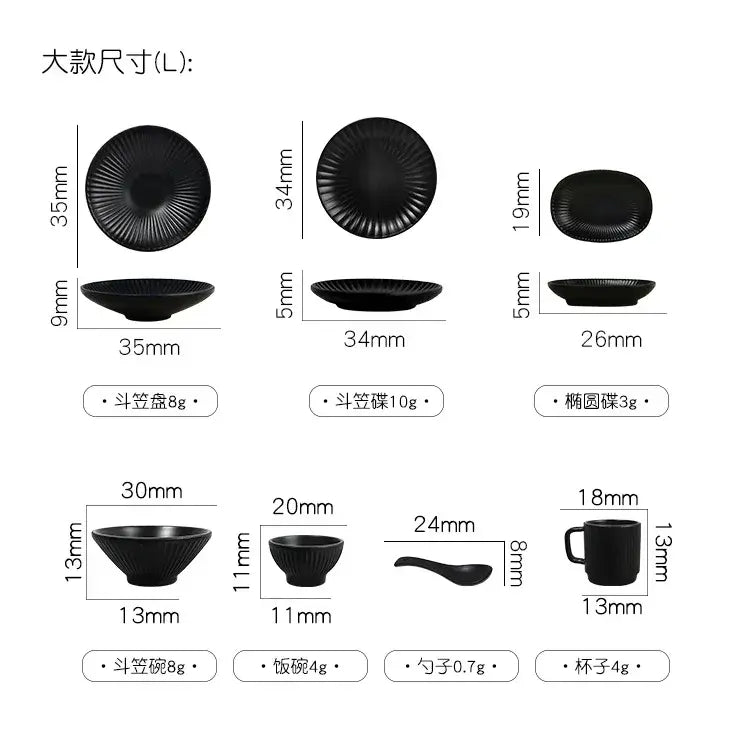 7-Piece Miniature Tableware Set - Handcrafted Tiny Dishes & Cutlery 
