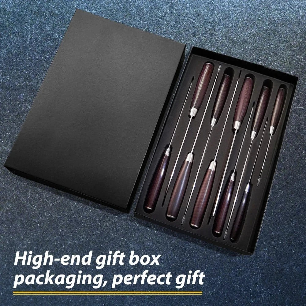8/10 - Piece Japanese Kitchen Knife Set – Laser Damascus, High - Carbon Steel, Gift Box - KitchenKlout