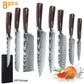 8/10 - Piece Japanese Kitchen Knife Set – Laser Damascus, High - Carbon Steel, Gift Box - KitchenKlout
