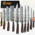 8/10 - Piece Japanese Kitchen Knife Set – Laser Damascus, High - Carbon Steel, Gift Box - KitchenKlout