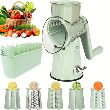 Rotary Cheese Grater – 4 Interchangeable Blades for Shredding, Slicing, Grating KitchenKlout