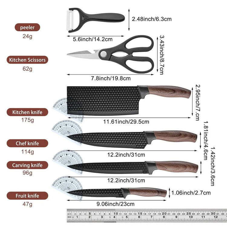Chef’s Knife Sets in Matte Black – 3pc Compact or 6pc Pro chef&