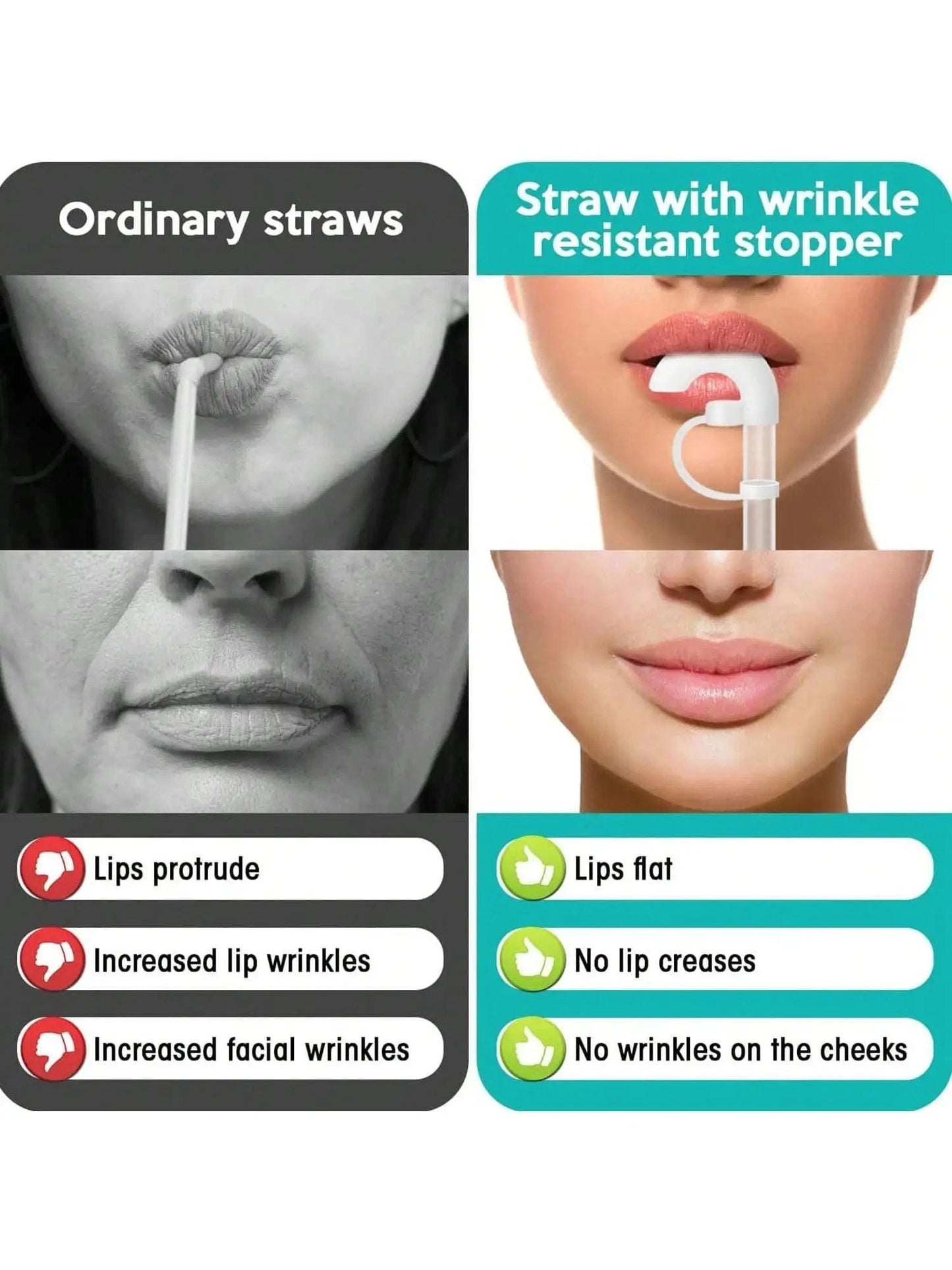 Anti-Wrinkle Straw Cover for Stanley Cup - 10mm Silicone Topper