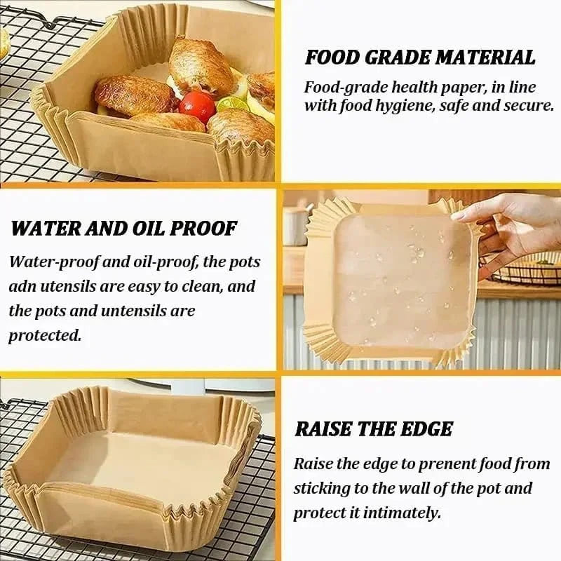 Airfryer Cooking Paper Aerogrill Parchment Paper Baking Tool Airfryer Accessories Air Fryer Paper Oven Liner Disposable Dishes - KitchenKlout