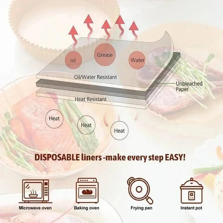 Airfryer Cooking Paper Aerogrill Parchment Paper Baking Tool Airfryer Accessories Air Fryer Paper Oven Liner Disposable Dishes - KitchenKlout