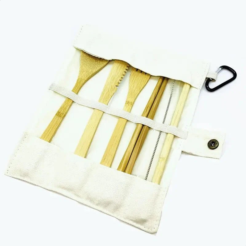 Bamboo Travel Utensils Set - KitchenKlout