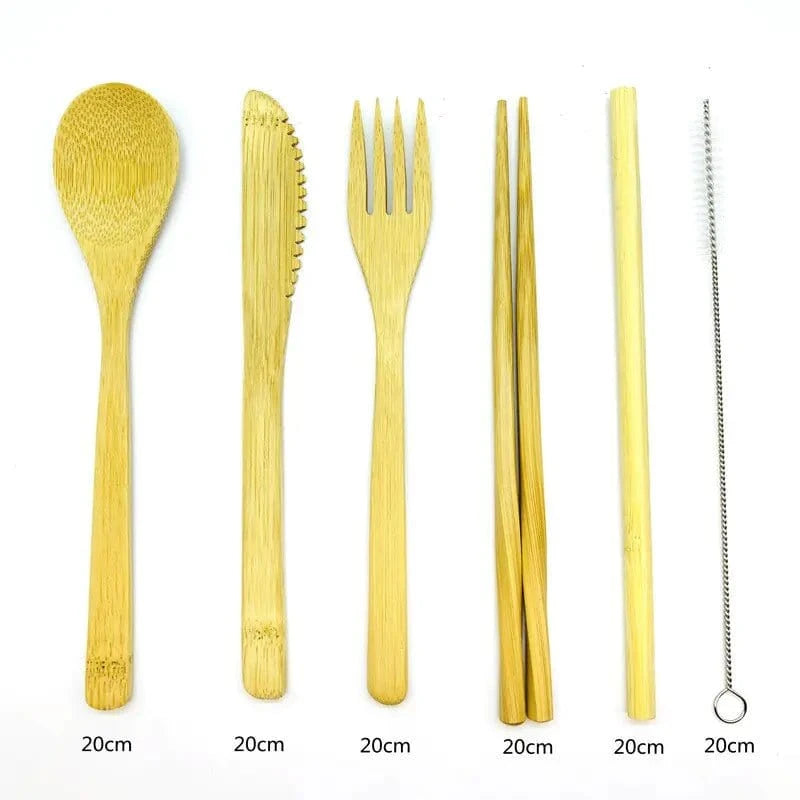 Bamboo Travel Utensils Set - KitchenKlout