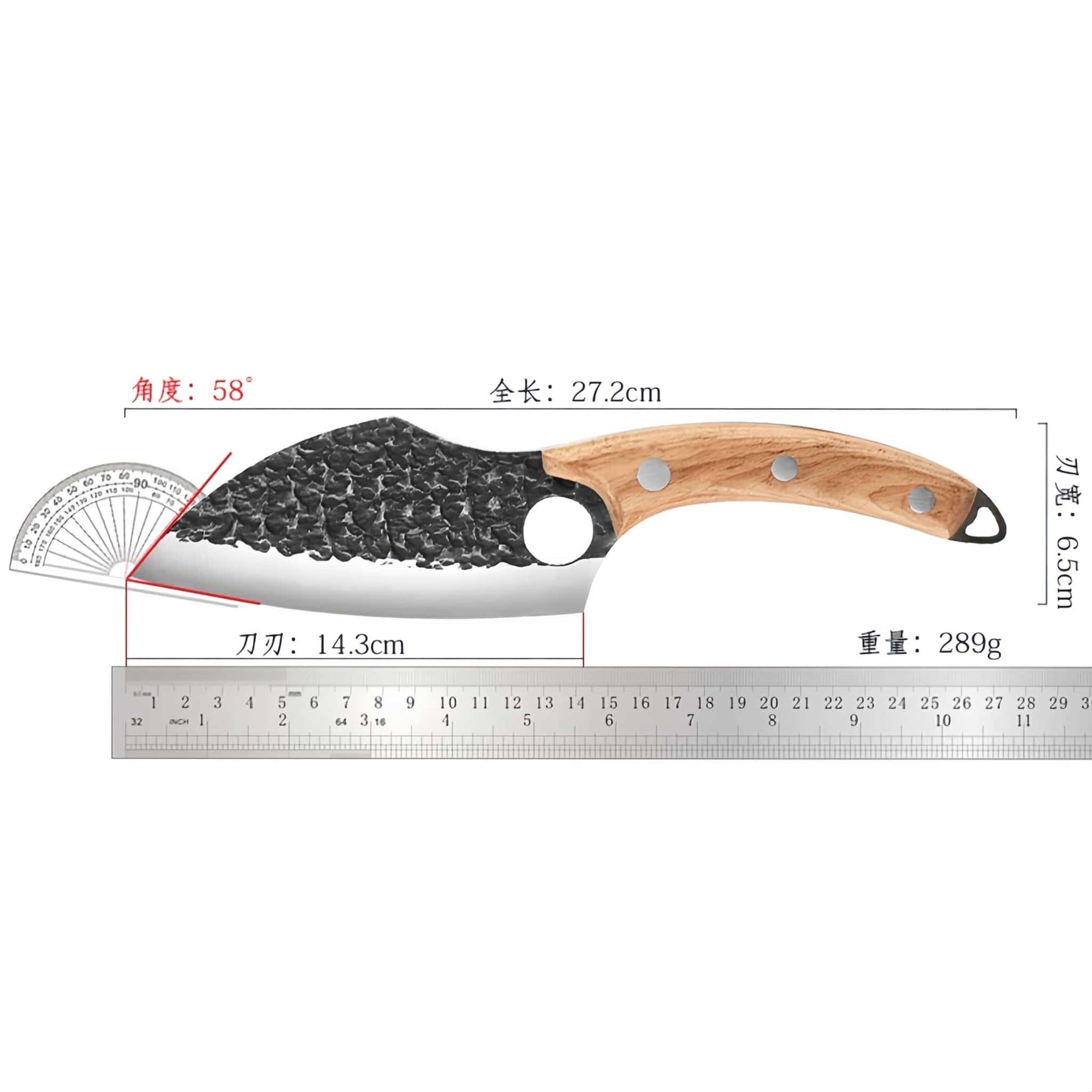 Boning Knife Leather Sheath Hand Forged Cleaver Knife Carbon Steel Meat Butcher Chef Knife Fishing Filet Knife Outdoor BBQ Tools - KitchenKlout