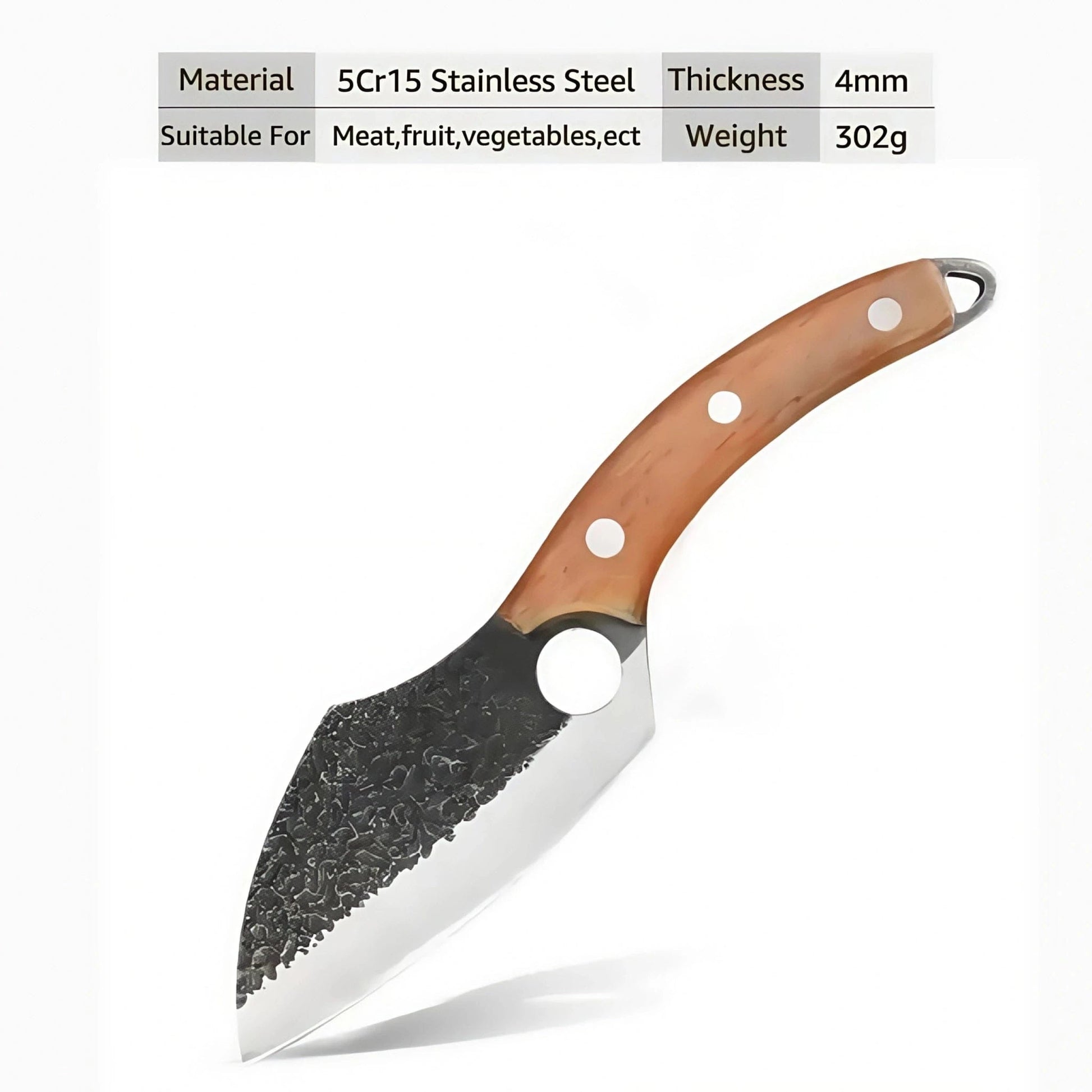 Boning Knife Leather Sheath Hand Forged Cleaver Knife Carbon Steel Meat Butcher Chef Knife Fishing Filet Knife Outdoor BBQ Tools - KitchenKlout