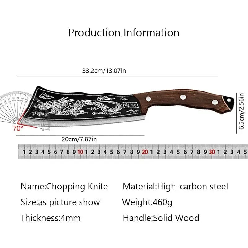 Butcher Knife Carbon Steel Kitchen Chopping Slicing Professional Chef Meat Cleaver Handmade Cooking Cutter - KitchenKlout