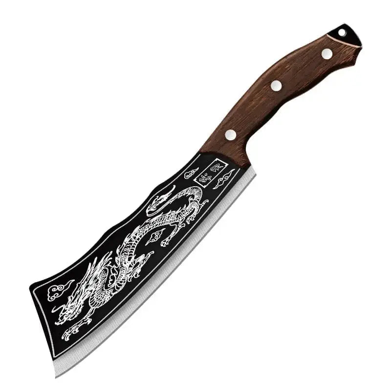 Butcher Knife Carbon Steel Kitchen Chopping Slicing Professional Chef Meat Cleaver Handmade Cooking Cutter - KitchenKlout