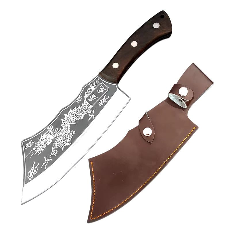 Butcher Knife Carbon Steel Kitchen Chopping Slicing Professional Chef Meat Cleaver Handmade Cooking Cutter - KitchenKlout