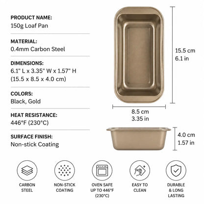 Carbon Steel Bread Pan | Standard & Mini Loaf Pans | Professional Baking | KitchenKlout Bakeware