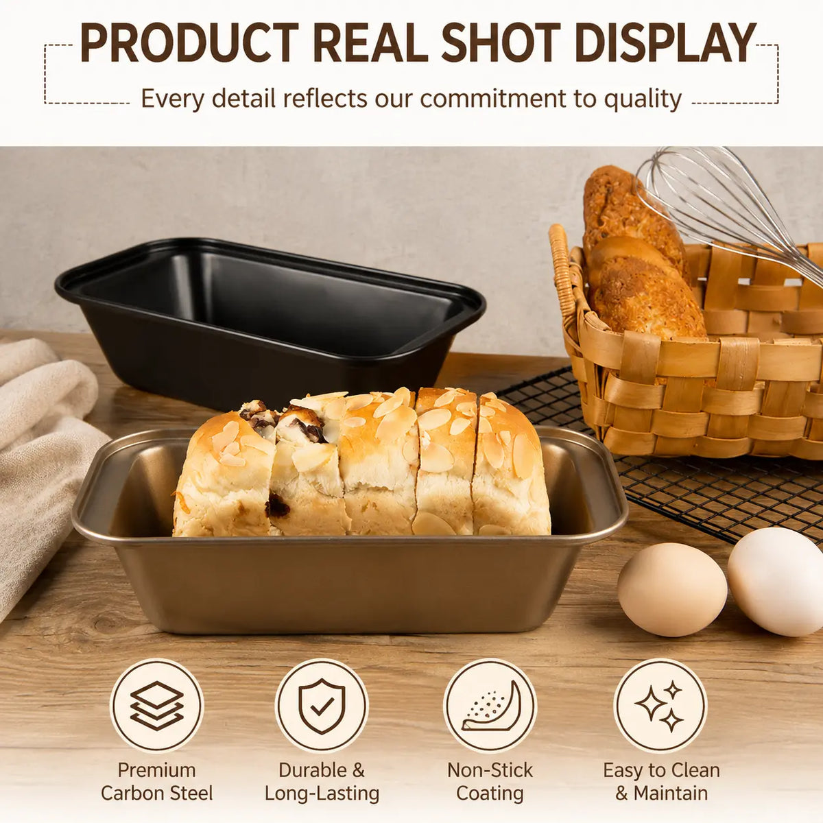 Carbon Steel Bread Pan | Standard & Mini Loaf Pans | Professional Baking | KitchenKlout Bakeware