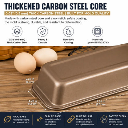 Carbon Steel Bread Pan | Standard & Mini Loaf Pans | Professional Baking | KitchenKlout Bakeware