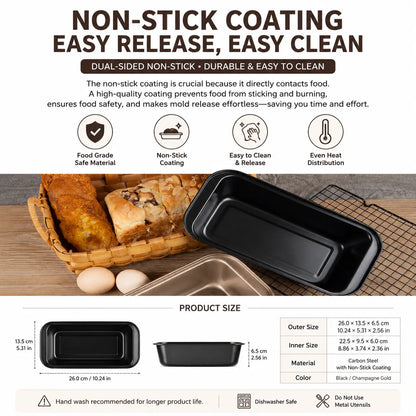 Carbon Steel Bread Pan | Standard & Mini Loaf Pans | Professional Baking | KitchenKlout Bakeware
