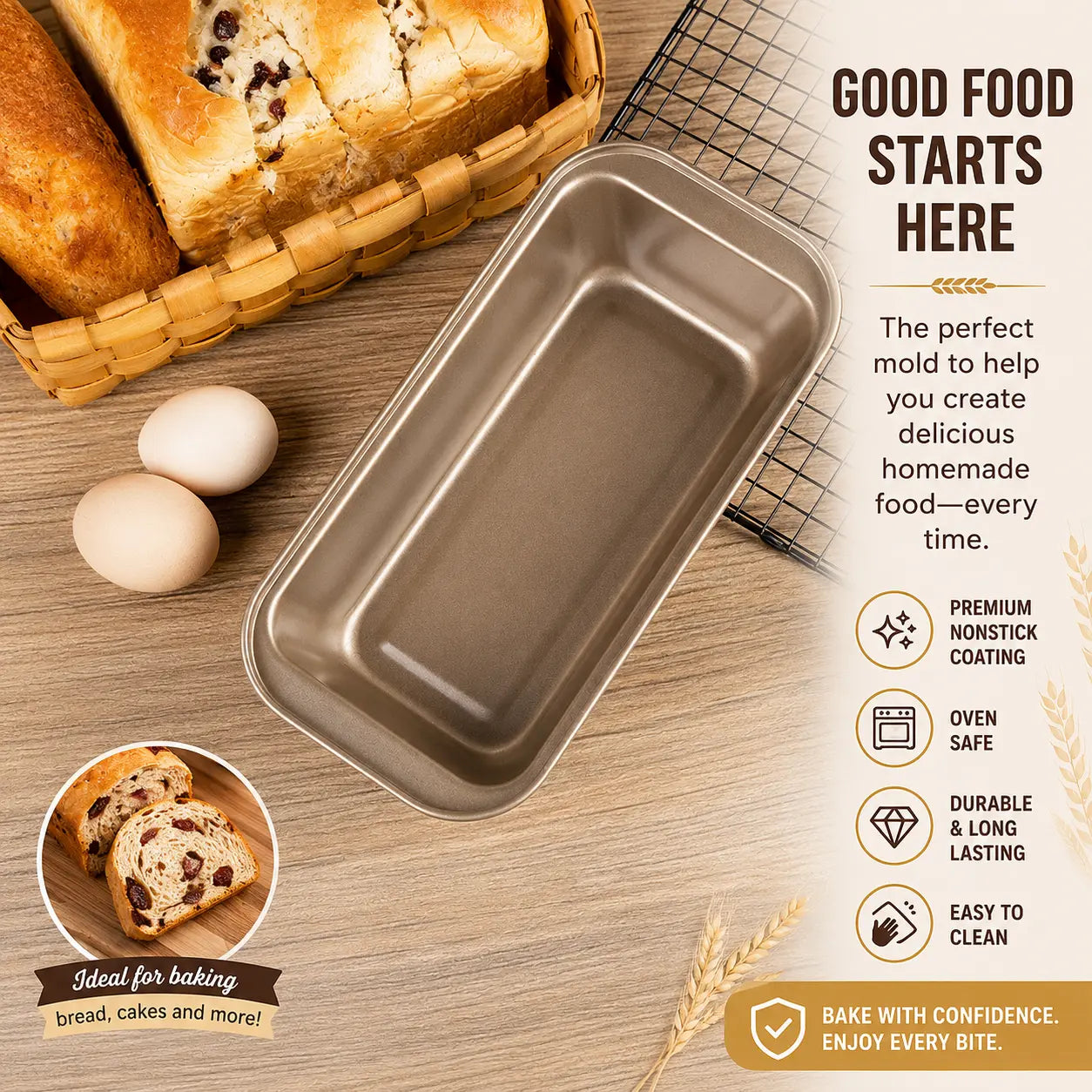 Carbon Steel Bread Pan | Standard & Mini Loaf Pans | Professional Baking | KitchenKlout Bakeware