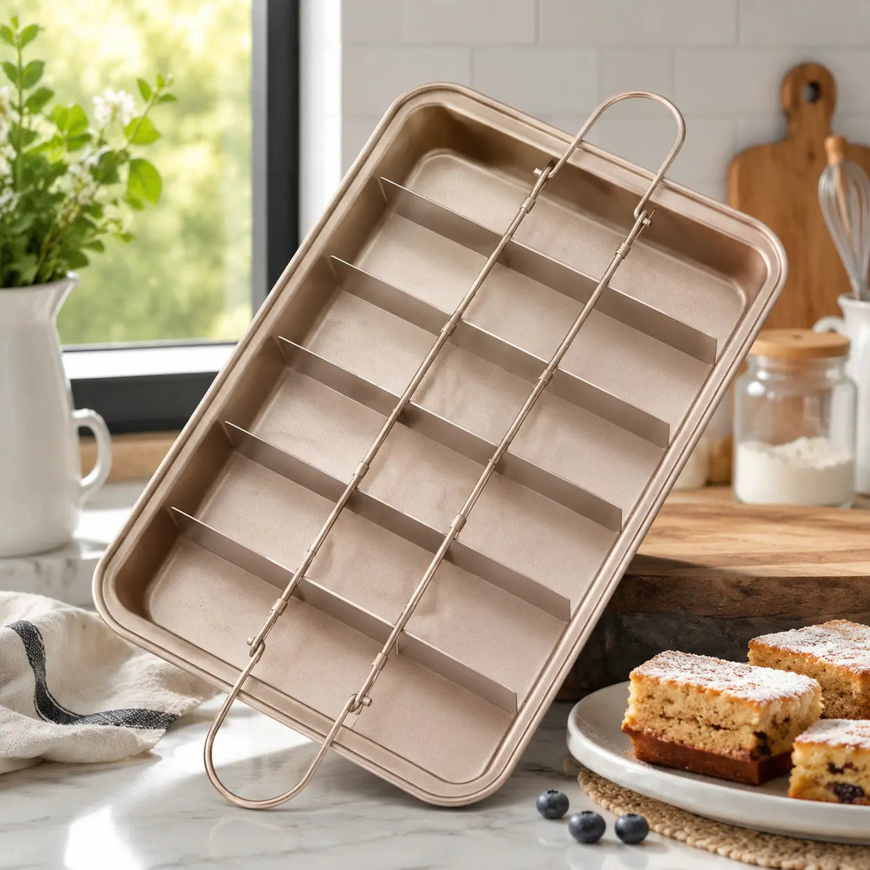 Carbon Steel Brownie Pan | Professional Sheet Cake Pan | Heavy-Duty Baking | KitchenKlout Bakeware