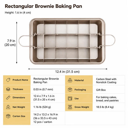 Carbon Steel Brownie Pan | Professional Sheet Cake Pan | Heavy-Duty Baking | KitchenKlout Bakeware