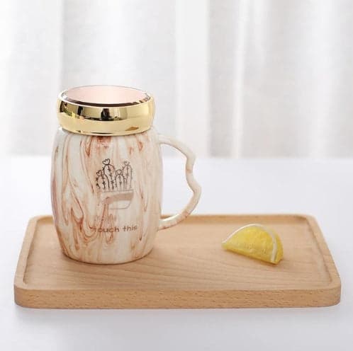 Ceramic Cup With A Lid Cold Heat Kitchen Accessories