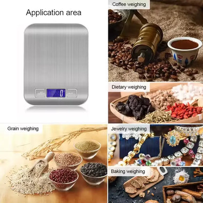 Digital Kitchen Scale - with 6 Units, LCD Display and Tare Function