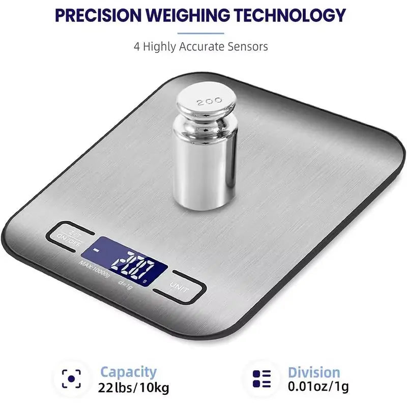 Digital Kitchen Scale – with 6 Units, LCD Display and Tare Function