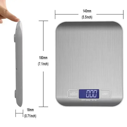 Digital Kitchen Scale - with 6 Units, LCD Display and Tare Function