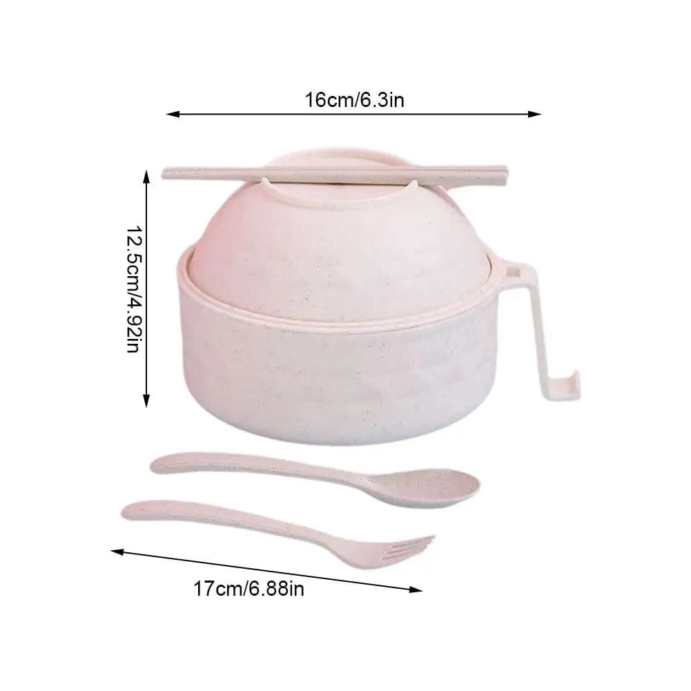 Eco - Bowl, With Tableware Large Capacity Environmentally Friendly Wheat Straw Draining Water Bowl Handle Anti - scalding - KitchenKlout