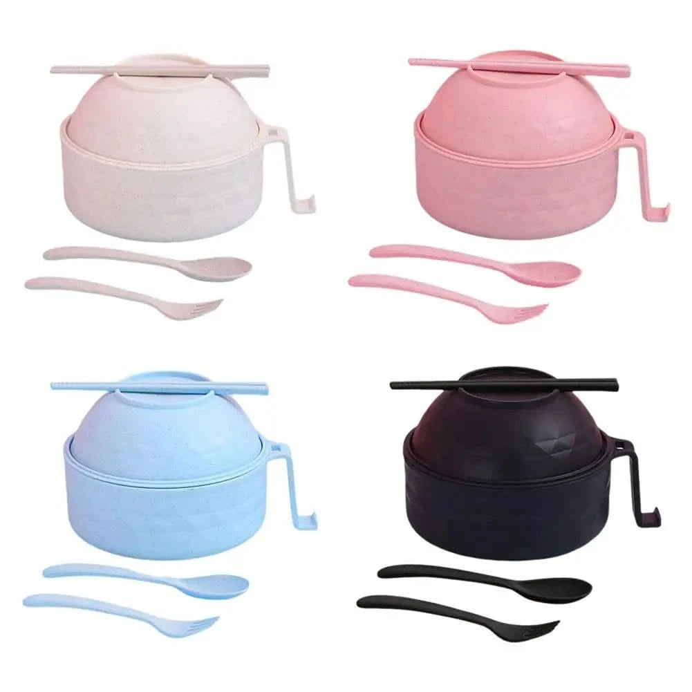 Eco - Bowl, With Tableware Large Capacity Environmentally Friendly Wheat Straw Draining Water Bowl Handle Anti - scalding - KitchenKlout
