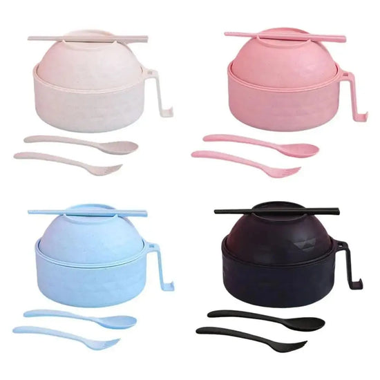 Eco - Bowl, With Tableware Large Capacity Environmentally Friendly Wheat Straw Draining Water Bowl Handle Anti - scalding - KitchenKlout