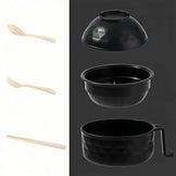 Eco - Bowl, With Tableware Large Capacity Environmentally Friendly Wheat Straw Draining Water Bowl Handle Anti - scalding - KitchenKlout