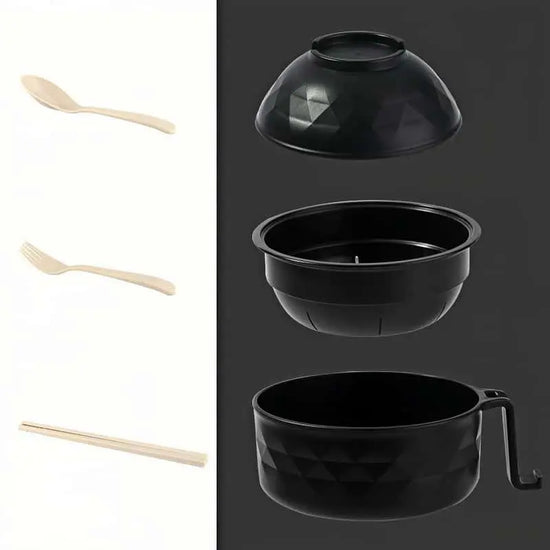 Eco - Bowl, With Tableware Large Capacity Environmentally Friendly Wheat Straw Draining Water Bowl Handle Anti - scalding - KitchenKlout
